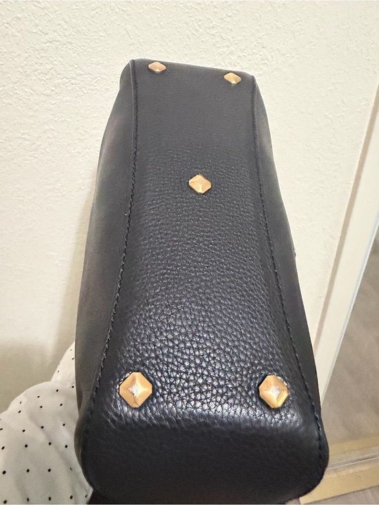 MCM Black Leather Shoulder Hobo with Gold Hardware main image 5